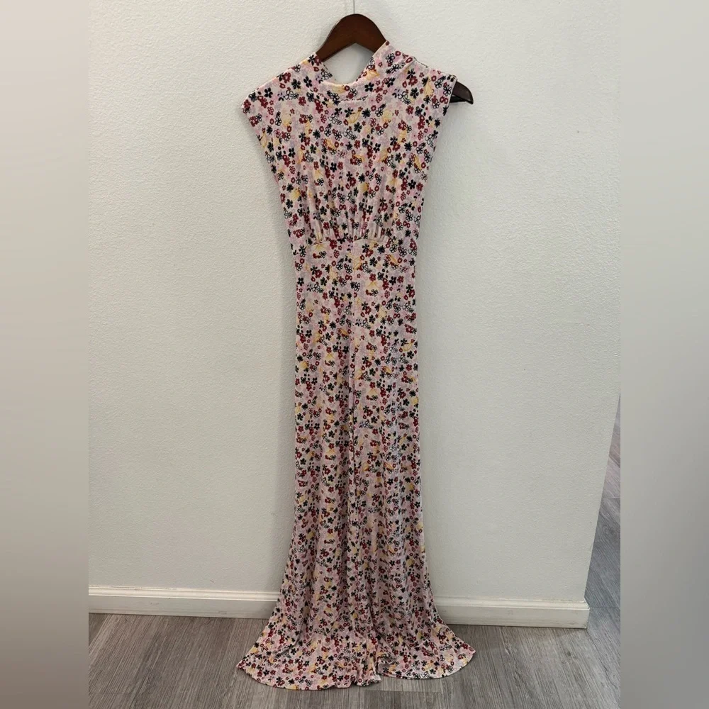 Free People Floral Sleeveless Jumpsuit size S